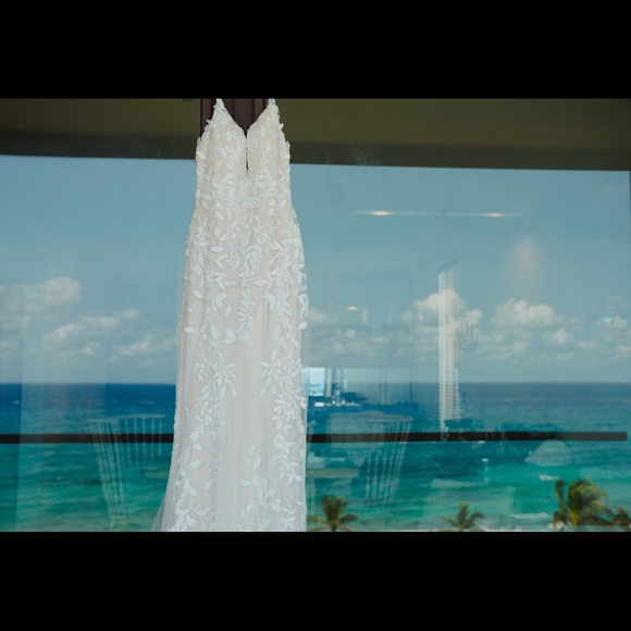 Stella York ORGANIC LACE FIT-AND-FLARE DRESS 7312 - Picture 6 of 7